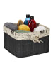 relaxdays 3 x Aufbewahrungskorb in Schwarz/ Creme - (B)31 x (H)20 x (T)31 cm