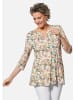 GOLDNER Kurzgröße:  Figurschmeichelndes Drucktunika-Shirt in weiß / bunt / gemustert