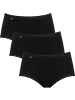 Sloggi Baumwolle, Single-Jersey Hüftslip 3er-Pack 24/7 Cotton Lace in schwarz