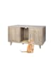 relaxdays Katzenschrank in Graubraun - (B)120 x (H)65 x (T)52 cm