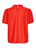 SAINT TROPEZ Kurzarm-Bluse JovitaSZ Gerade Passform in Flame Scarlet