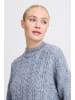 b. young BYNATA CABLE JUMPER loose fit in Dusty Blue Melange