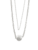 ANELY Layering Halskette mit Perlmutt Stein Anhänger Modeschmuck in Silber