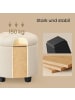 SONGMICS Sitzhocker Maceo in Hellbeige - (B)45 x (H)44.5 x (T)45 cm