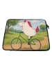 Mr. & Mrs. Panda Laptop Hülle Einhorn Radfahrer Design ohne Spruch in Weiß