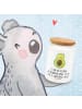 Mr. & Mrs. Panda Vorratsdose Avocado Kern mit Spruch in Weiß