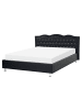 Beliani 2-tlg Doppelbett METZ in Schwarz/Silber