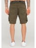 behype Cargoshorts - Kurze Hose für Herren im Regular-Fit in Khaki