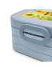 Mr. & Mrs. Panda Bentobox Biene Blume Design mit Spruch in Blau Pastell