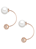 Lulu & Jane Perlen-Ohrstecker Messing Crystal Muschelkernperle in roségold
