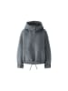 Oui Lässige Jacke mit Kapuze und Tunnelzug in Steel Grey