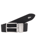 Lacoste Embossed Mono Box Wendegürtel Leder in noir
