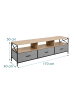 relaxdays TV Lowboard in Greige/ Schwarz - (B)170 x (H)50 x (T)40 cm