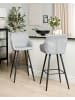 Beliani 2er-Set Barhocker CASMALIA in Grau/Schwarz