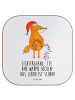 Mr. & Mrs. Panda Glas-Untersetzer Fuchs Weihnachten mit Spruch in Weiß