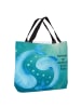 Mr. & Mrs. Panda Tote Bag Sternzeichen Fische Design mit Spruch in Weiß