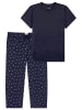 Schiesser Schlafanzug Mix & Relax in Blau / creme