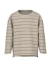 name it Gestreiftes Langarmshirt Rundhals Pullover Tiefe Schultern in Sand