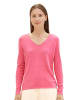 Tom Tailor Dünner Strickpullover Basic V-Ausschnitt Stretch Sweater in Pink