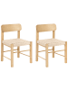Beliani 2er-Set Esszimmerstuhl ALLOS in Braun/Beige