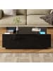 ABRIHOME 105 cm Couchtisch mit Stauraum, LED, Glasplatte und 2 Schubladen, Schwarz