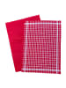 Le Comptoir de la Plage 4er-Set Geschirrtuch "Karo-Design"  in Rot - (L)70 x (B) 50 cm