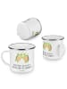 Mr. & Mrs. Panda Camping Emaille Tasse Hochzeitsreise Abenteuer ... in Weiß