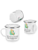 Mr. & Mrs. Panda Camping Emaille Tasse Herztherapeut Licht mit S... in Weiß