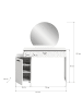 xonox.home Schminktisch in weiß Melamin/weiß Melamin - (B) 117 x (H) 138 x (T) 42