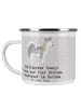 Mr. & Mrs. Panda Emaille Tasse Sibirischer Husky mit Spruch in Grau Pastell