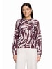 BETTY & CO Strickpullover mit Animalprint in Dark Red/Cream