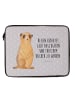 Mr. & Mrs. Panda Laptop Bag Erdmännchen mit Spruch in Grau Pastell