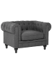 Beliani Sessel CHESTERFIELD in Grau/Braun - (W) 110 x (H) 70 x (L) 75 cm