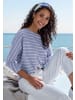 Vivance by Lascana 3/4-Arm-Shirt in blau, weiß