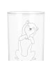 Mr. & Mrs. Panda Trinkglas Hund Streicheln mit Spruch in Transparent