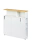 relaxdays Nischenschrank in Weiß/ Natur - (B)17 x (H)79 x (T)75 cm