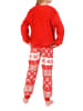 NORMANN Mädchen Schlafanzug Coralfleece Norwegeroptik in rot