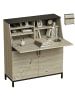 HOMCOM Sekretär-Schreibtisch in Naturholz 100L x 40B x 115H cm