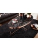 KADIMA DESIGN Schwarzer Marmor-Ovalcouchtisch, Luxusmöbel mit Kupferbeinen