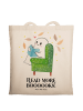 Mr. & Mrs. Panda Einkaufstasche Gespenst  Buch  mit Spruch in Creme