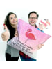 Mr. & Mrs. Panda sitzkissen Flamingo Classic mit Spruch in Aquarell Pink
