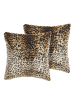 Beliani 2er-Set Dekokissen FOXTAIL in Braun/Beige