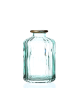 MARELIDA Mini Glas Vase mit Rillen Deko Glasflasche mit Goldrand H: 10cm in grün