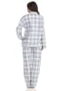 NORMANN langarm Flanell Pyjama Schlafanzug kariert - 50434 in Blau