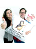 Mr. & Mrs. Panda Sofakissen Pinguin Angler mit Spruch in Weiß