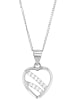 Adeliás Damen Anhänger – Herz Herzanhänger aus 925 Silber mit Zirkonia in silber