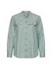 Camel Active Bluse mit Stehkragen und Knopfleiste in Jadeblau