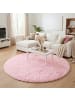 Pergamon Hochflor Shaggy Teppich Fluffy Rund in Rosa