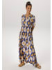 Aniston CASUAL Sommerkleid in taupe-blau-hellbraun