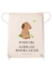Mr. & Mrs. Panda Beutel Hund Kleeblatt mit Spruch in Creme